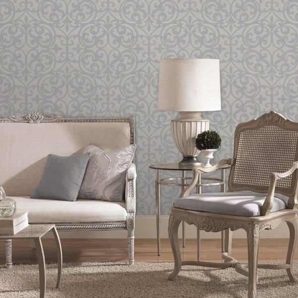 Sonata Grey Ironwork - Brewster Wallcovering