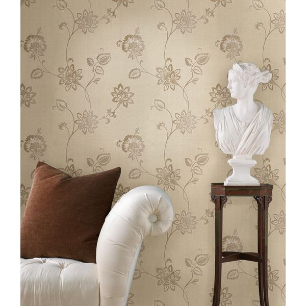 Gemini Beige Jacobean Trail  | Brewster Wallcovering - The WorkRm