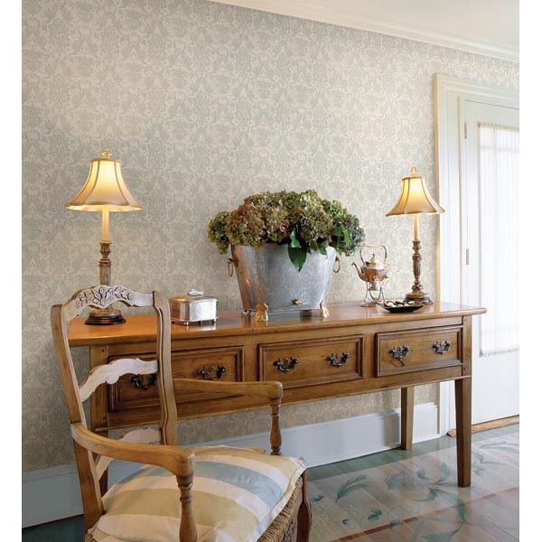 Gabrielle Blue Damask  | Brewster Wallcovering - The WorkRm