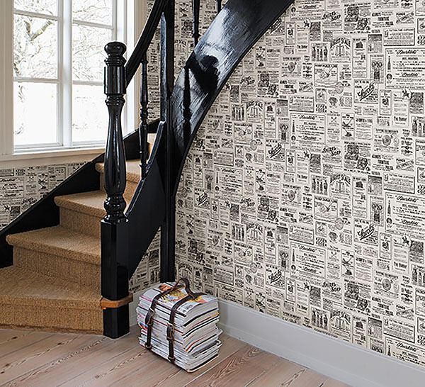 Adamstown Cream Vintage Newspaper  | Brewster Wallcovering - The WorkRm