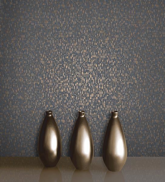 Spencer Charcoal Mosaic - Brewster Wallcovering