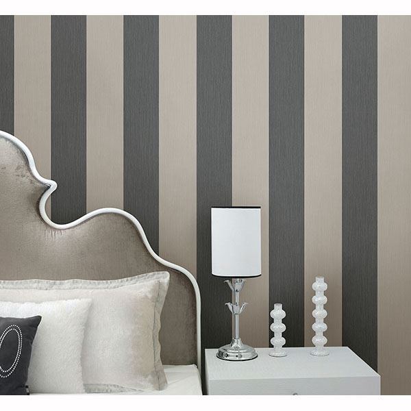 Kittery Black Affinity Stria - Brewster Wallcovering