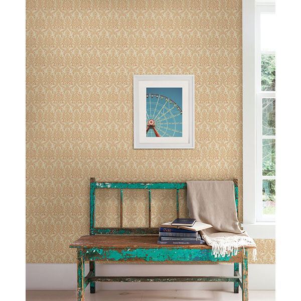 Isla Rust Petite Damask  | Brewster Wallcovering - The WorkRm