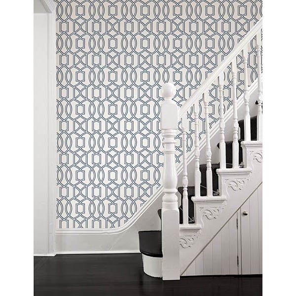 Quantum Blue Trellis  | Brewster Wallcovering - The WorkRm