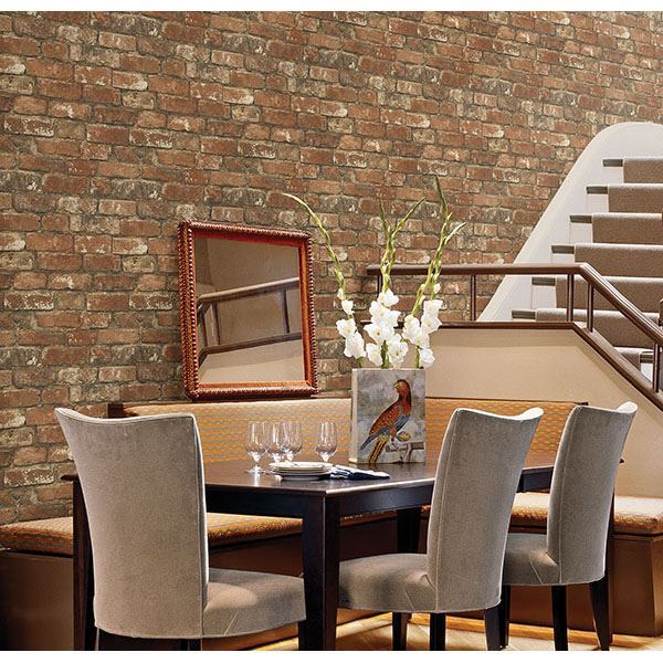 Oxford Rust Brick Texture  | Brewster Wallcovering