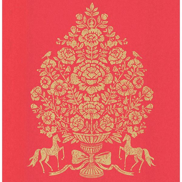 Brewster Wallcovering-Till Red President Damask