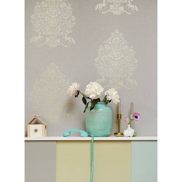 Till Light Grey President Damask  | Brewster Wallcovering - The WorkRm