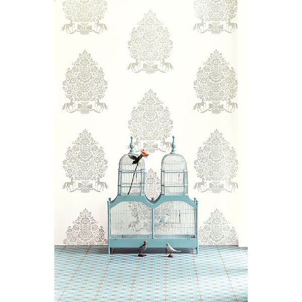 Till Cream President Damask  | Brewster Wallcovering - The WorkRm