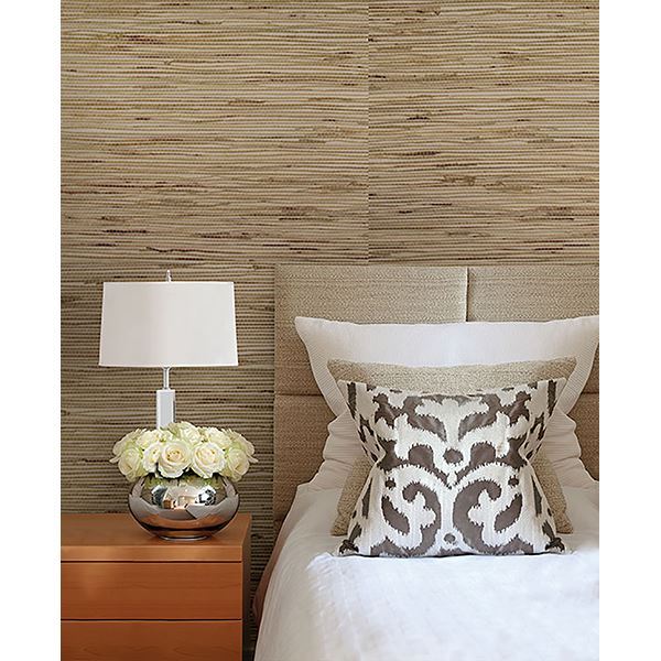 Andrei Olive Grasscloth - Brewster Wallcovering