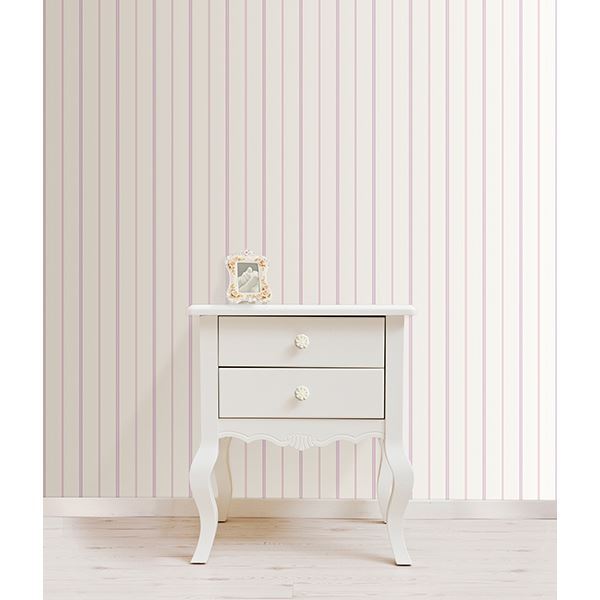 Little Tailor Pinstripe Purple Stripe - Brewster Wallcovering