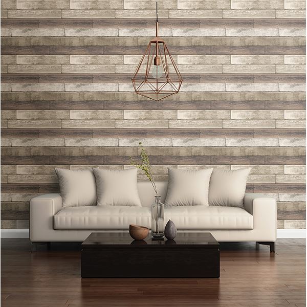 Weathered Plank Rust Wood Texture - Brewster Wallcovering