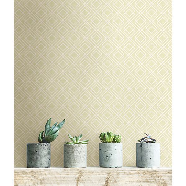 Milly Green Lattice - Brewster Wallcovering