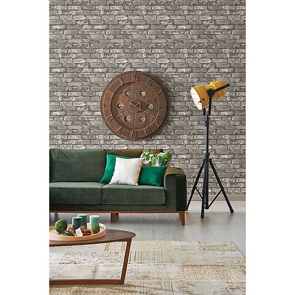 Chelsea Charcoal Brick  | Brewster Wallcovering - The WorkRm