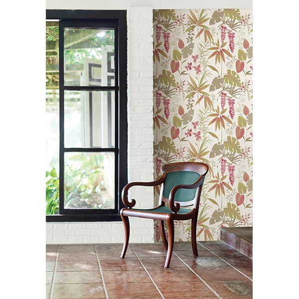 Descano Flower Pink Botanical  | Brewster Wallcovering - The WorkRm