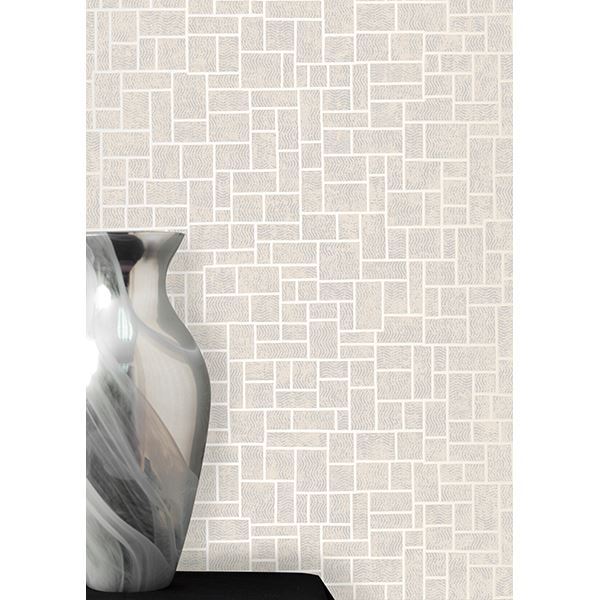 Etude Light Grey Geometric - Brewster Wallcovering