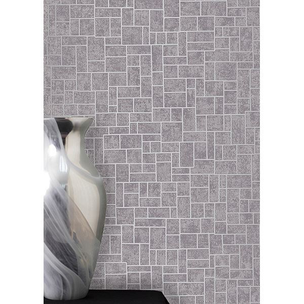 Etude Purple Geometric - Brewster Wallcovering