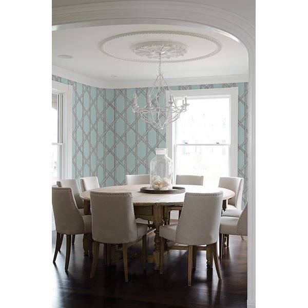 Mandara Light Blue Trellis  | Brewster Wallcovering - The WorkRm