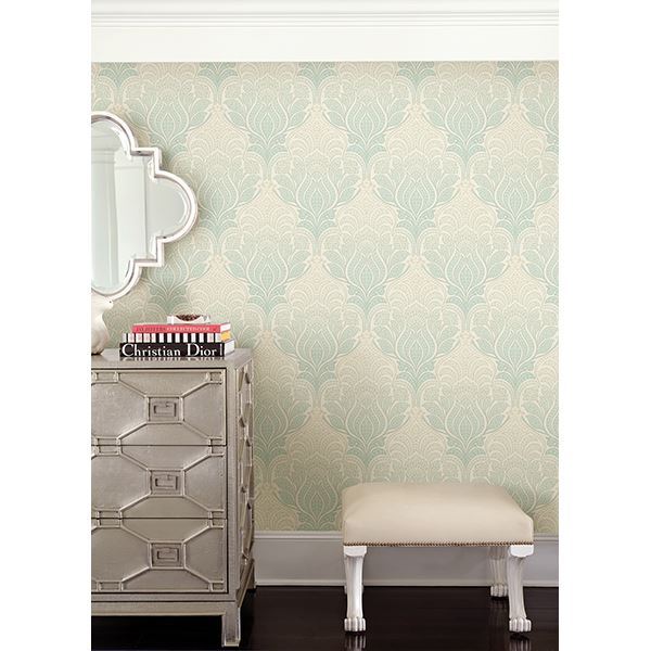 Twill Sage Damask  | Brewster Wallcovering - The WorkRm