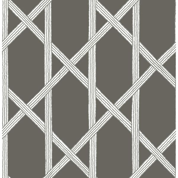 Brewster Wallcovering-Mandara Charcoal Trellis