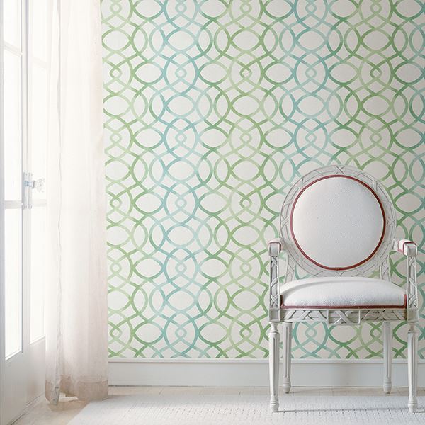 Twister Aquamarine Trellis  | Brewster Wallcovering - The WorkRm