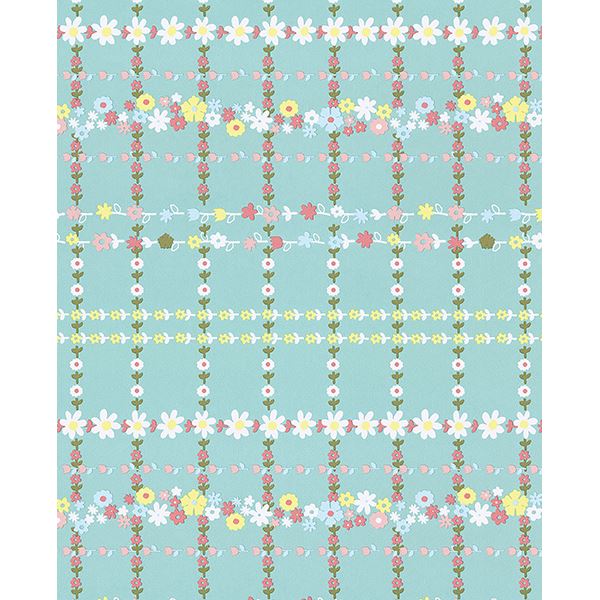 Brewster Wallcovering-Belina Jade Flower Check Wallpaper