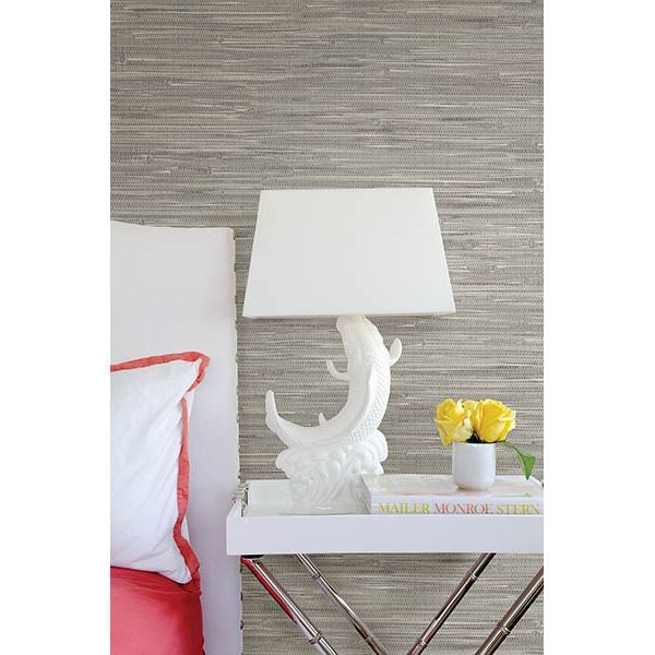 Natalie Grey Faux Grasscloth Wallpaper  | Brewster Wallcovering - The WorkRm