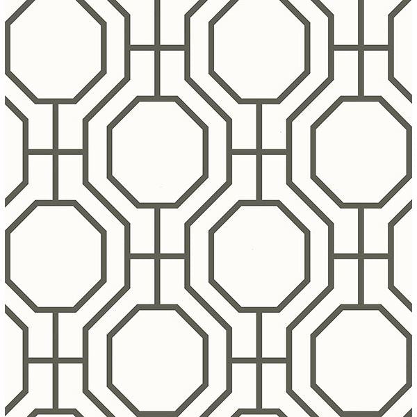 Brewster Wallcovering-Circuit Black Modern Ironwork Wallpaper