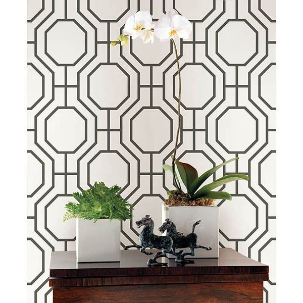 Circuit Black Modern Ironwork Wallpaper  | Brewster Wallcovering - The WorkRm