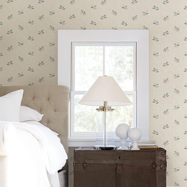 Leigh Coral Leaf Wallpaper - Brewster Wallcovering