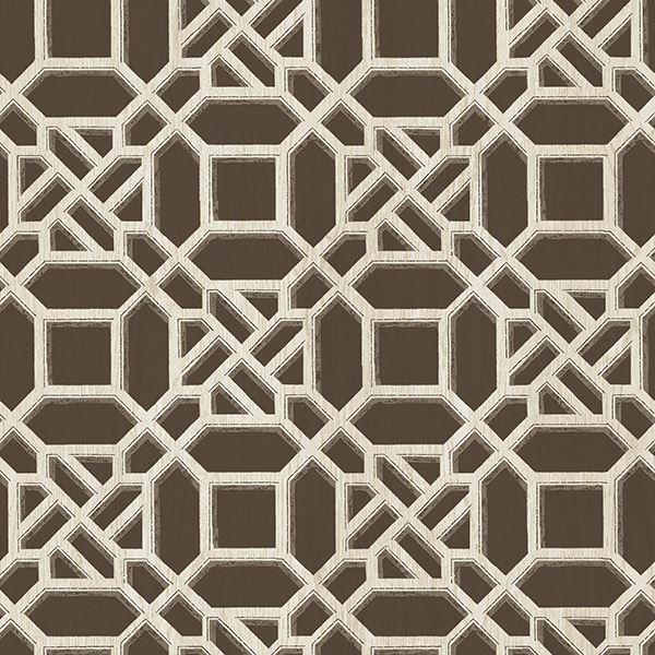 Picture of Adlington Brown Geometric Wallpaper