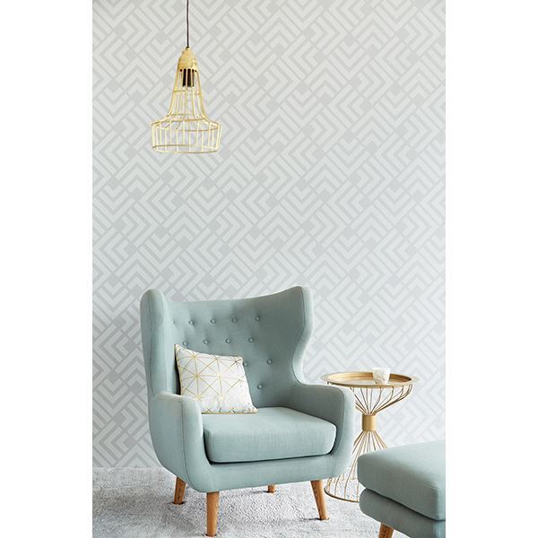 Zig Grey Geometric Wallpaper  | Brewster Wallcovering - The WorkRm