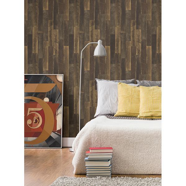 Antique Floorboards Brown Wood Wallpaper  | Brewster Wallcovering - The WorkRm