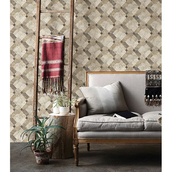 Devonshire Beige Marble Wallpaper - Brewster Wallcovering