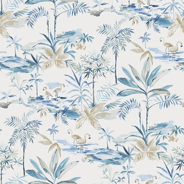 Picture of Lagoon Blue Watercolor Wallpaper