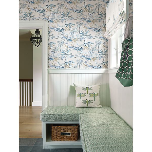 Lagoon Blue Watercolor Wallpaper  | Brewster Wallcovering - The WorkRm