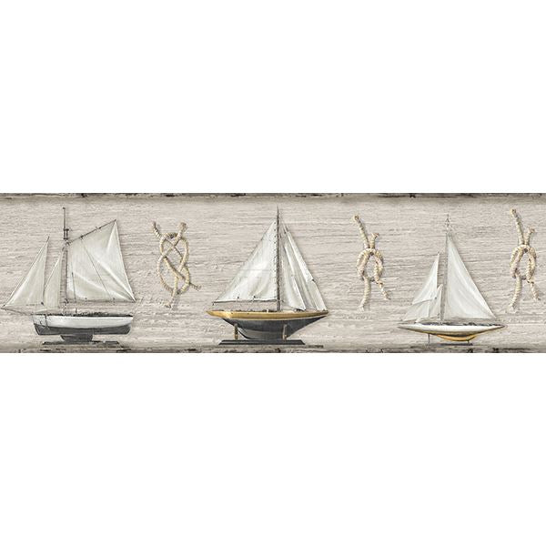 Picture of Set Sail Beige Wood Border