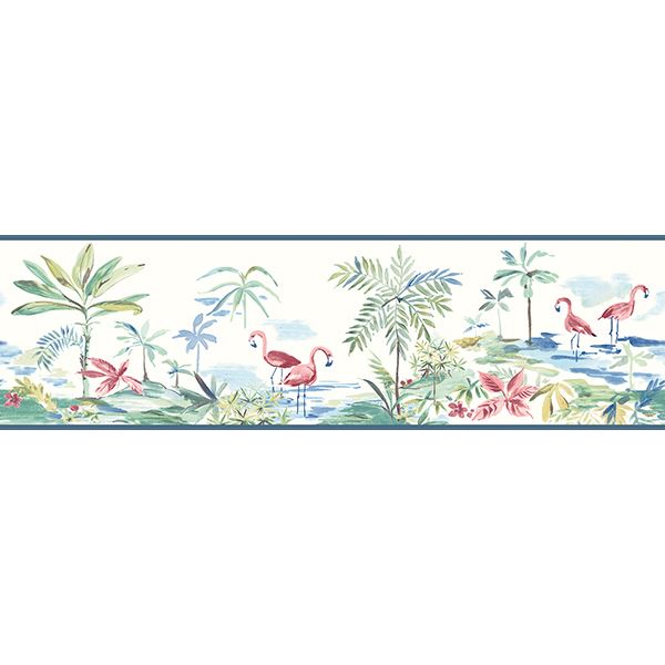 Picture of Lagoon Teal Watercolor Border