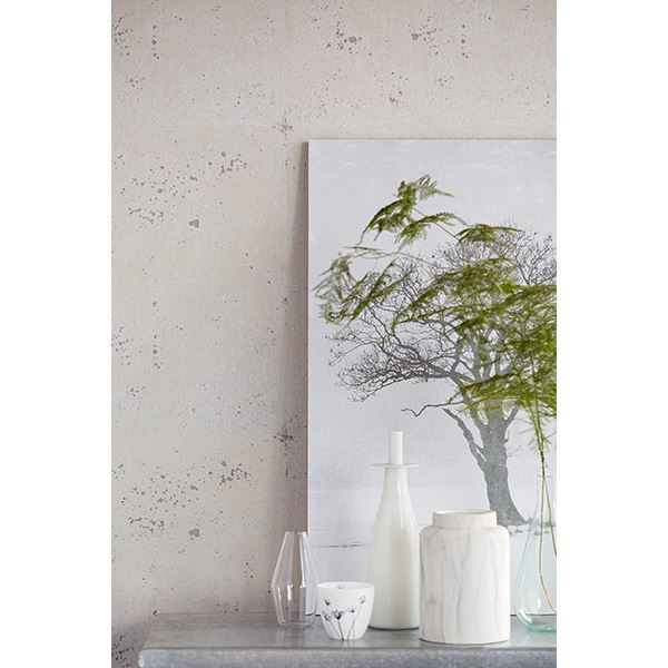 Mancha Silver Speckle Wallpaper  | Brewster Wallcovering