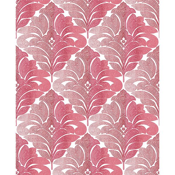 Brewster Wallcovering-Balangan Red Damask Wallpaper