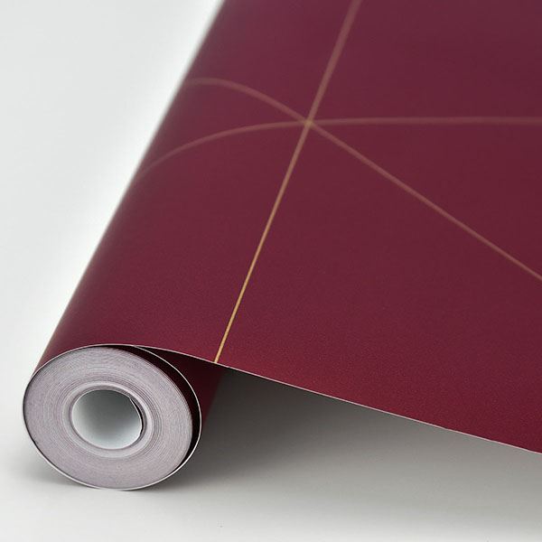 Twilight Red Geometric Wallpaper - Brewster Wallcovering