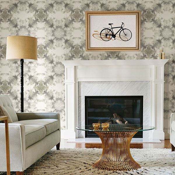 Mysterious Taupe Abstract Wallpaper  | Brewster Wallcovering - The WorkRm