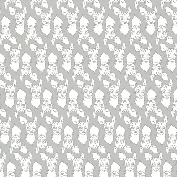 Picture of Oh Deer Grey Animal Wallpaper