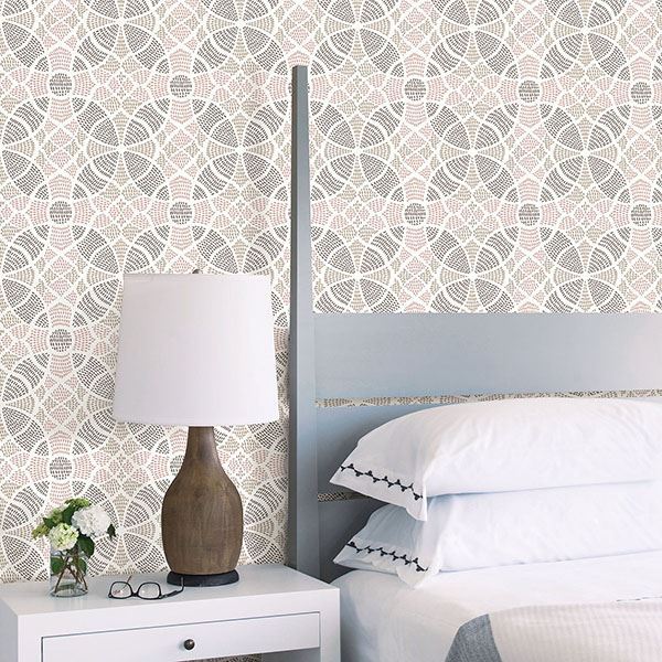 Zazen Rose Geometric Wallpaper  | Brewster Wallcovering - The WorkRm