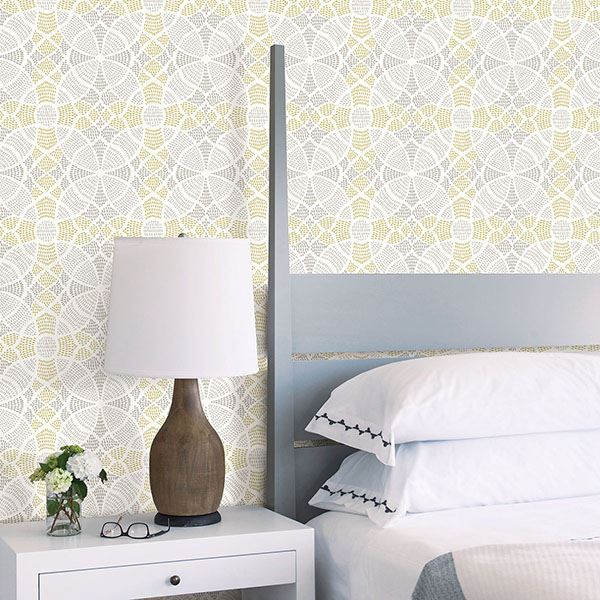 Zazen Yellow Geometric Wallpaper  | Brewster Wallcovering - The WorkRm