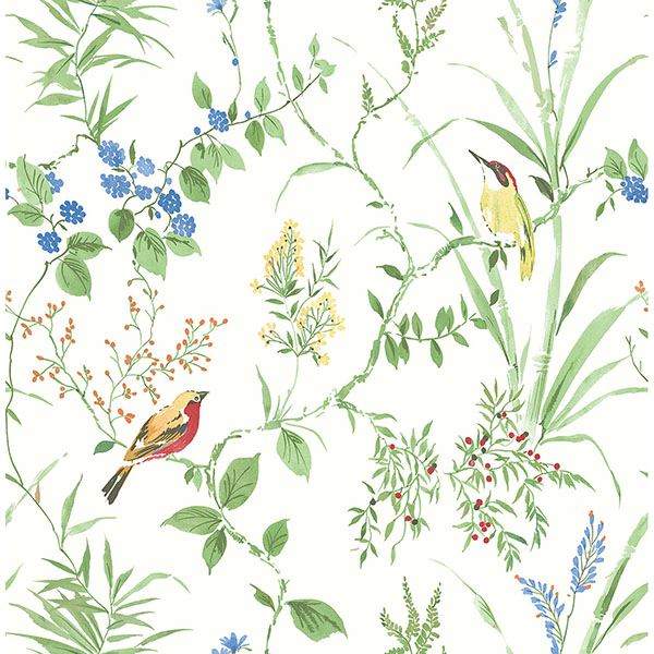 Brewster Wallcovering-Imperial Garden Multicolor Botanical Wallpaper
