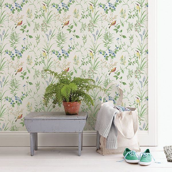 Imperial Garden Multicolor Botanical Wallpaper  | Brewster Wallcovering