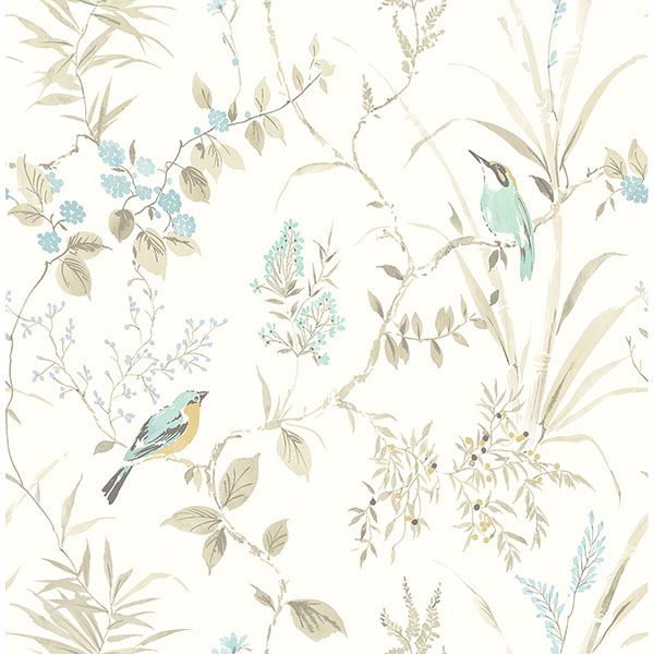 Brewster Wallcovering-Imperial Garden Beige Botanical Wallpaper