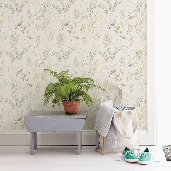 Imperial Garden Beige Botanical Wallpaper - Brewster Wallcovering