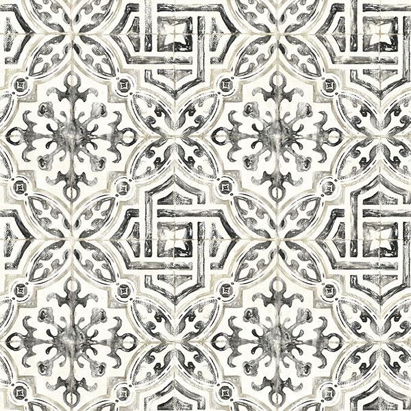 Picture of Sonoma Black Spanish Tile Wallpaper