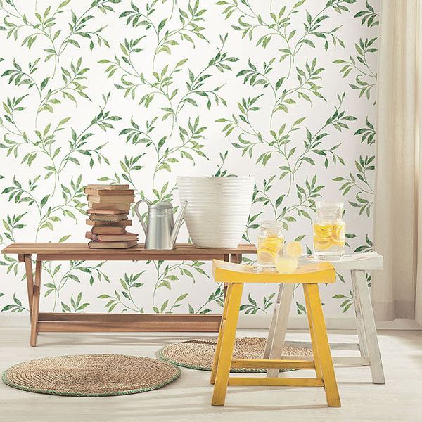 Sanibel Green Trail Wallpaper - Brewster Wallcovering